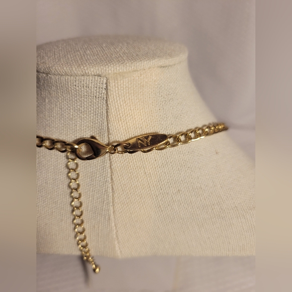 NY Mint Green Collar Necklace Gold-tone White Fringe Chunky Bib - Picture 6 of 10